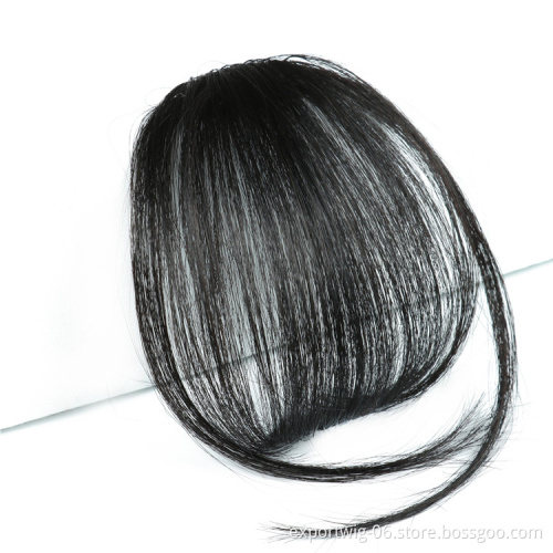 Air Bangs Hairpiece Neat Thin 100% Real Human Hair Bangs Extensions Front Clip In Hairpiece Fringe For Women